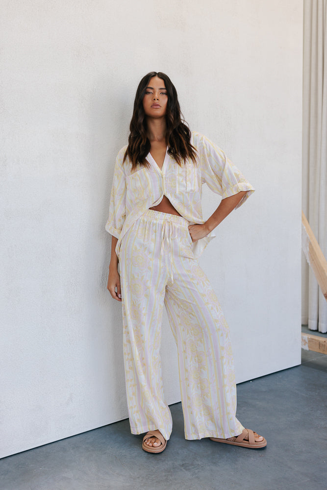 Delia Set - Lemon/Pink Floral