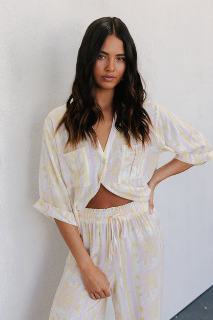 Delia Set - Lemon/Pink Floral