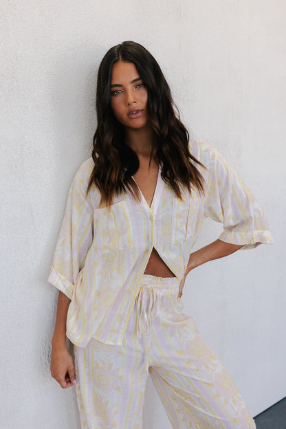 Delia Set - Lemon/Pink Floral