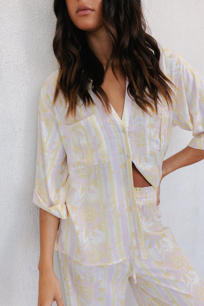 Delia Set - Lemon/Pink Floral