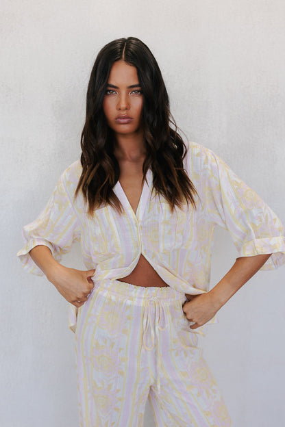 Delia Set - Lemon/Pink Floral