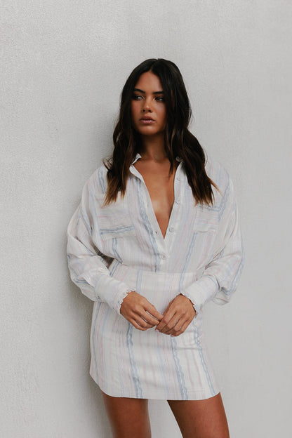 Aprire Mini Skirt - Pastel Watercolour Stripe