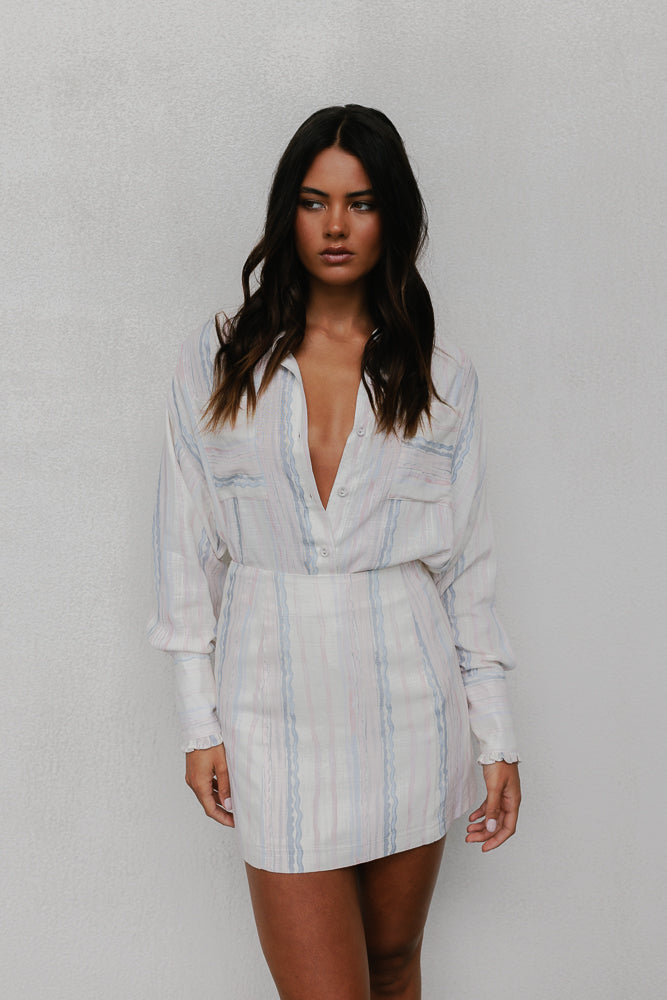 La Tinta Shirt - Pastel Watercolour Stripe