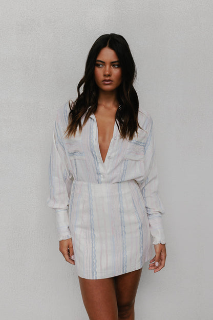 La Tinta Shirt - Pastel Watercolour Stripe