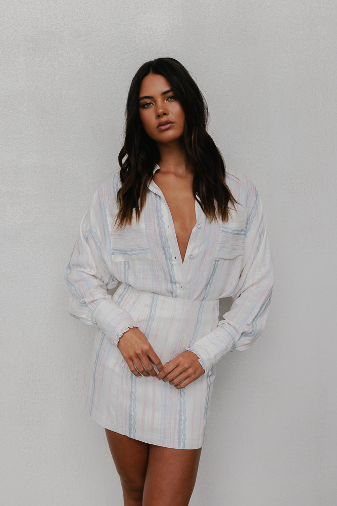 La Tinta Shirt - Pastel Watercolour Stripe