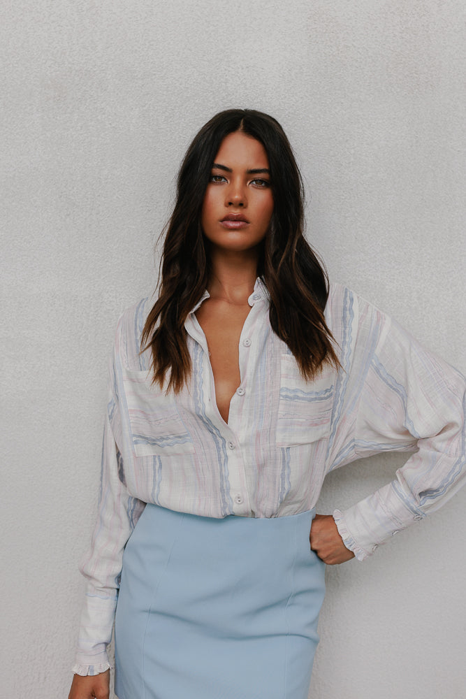 La Tinta Shirt - Pastel Watercolour Stripe