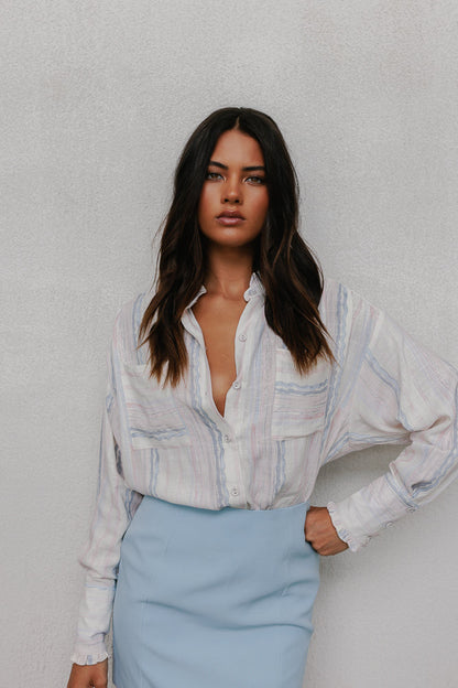 La Tinta Shirt - Pastel Watercolour Stripe