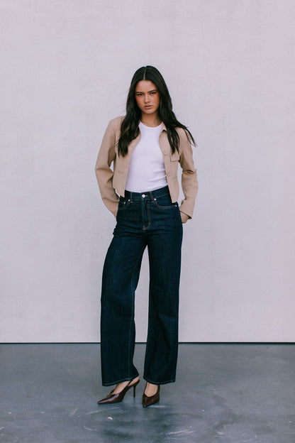 Jovie Cropped Jacket - Beige