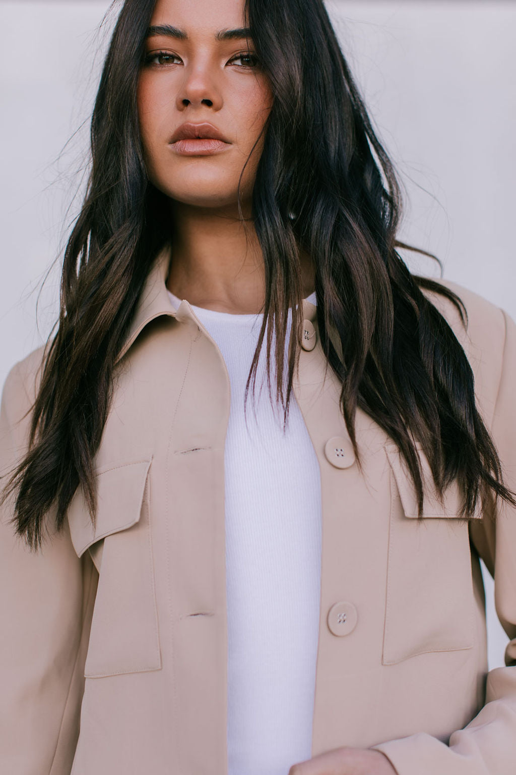 Jovie Cropped Jacket - Beige