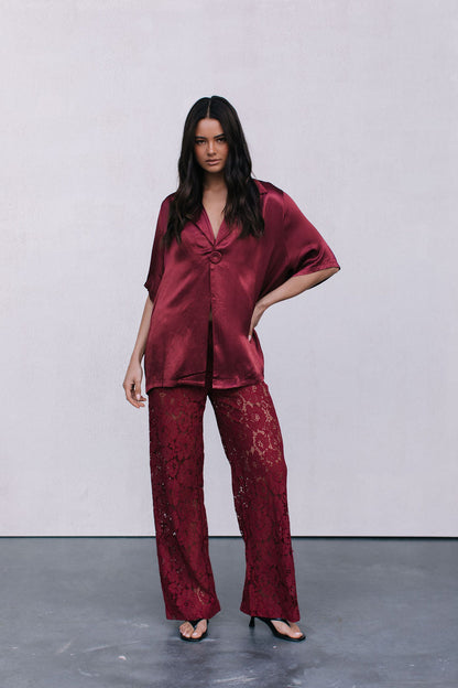 Ilsuo Pants - Burgundy Lace