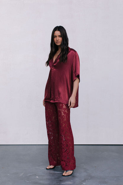 Ilsuo Pants - Burgundy Lace