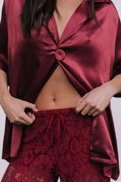 Ilsuo Pants - Burgundy Lace