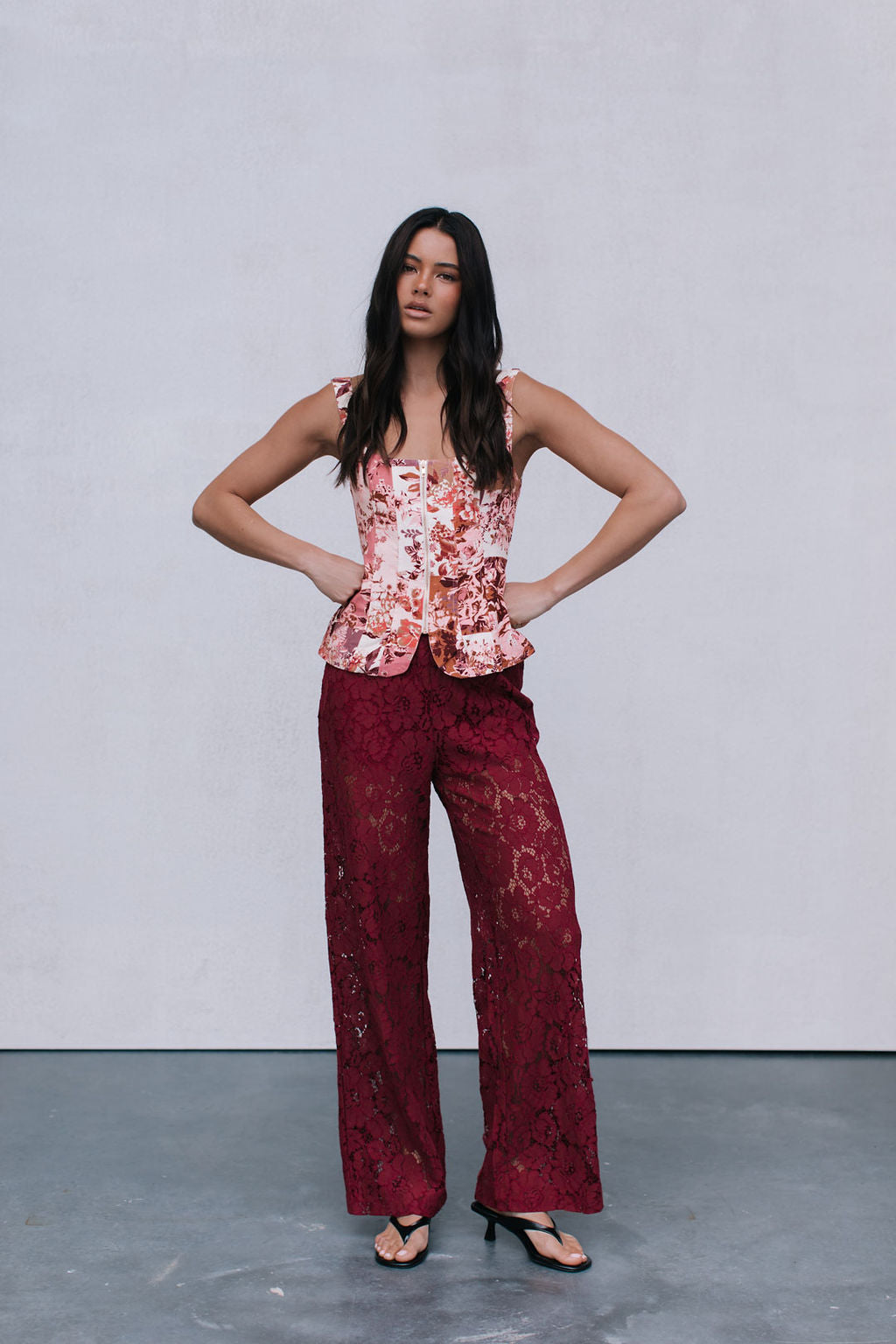 Finora Zip Top - Fleur Print
