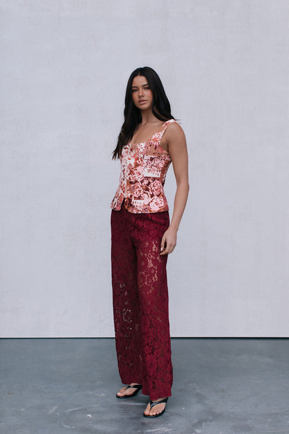 Finora Zip Top - Fleur Print