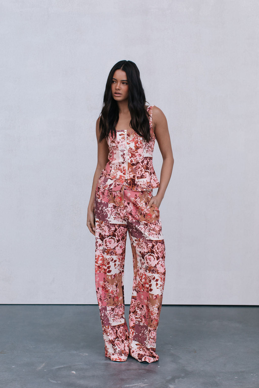 Finora Zip Top - Fleur Print