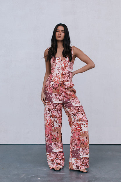 Finora Zip Top - Fleur Print