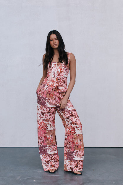 Finora Zip Top - Fleur Print