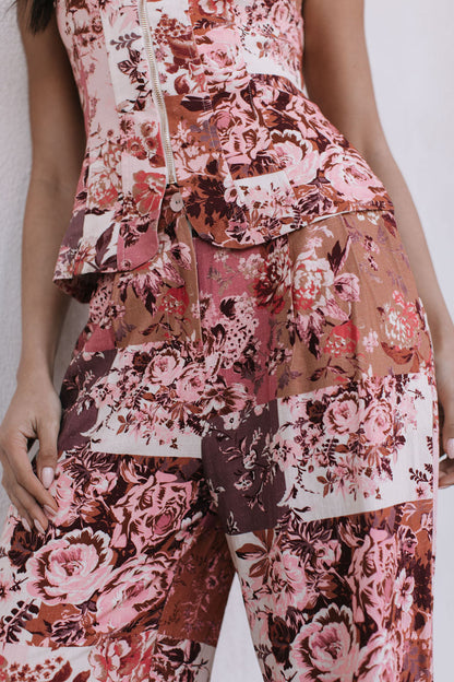 Finora Zip Top - Fleur Print