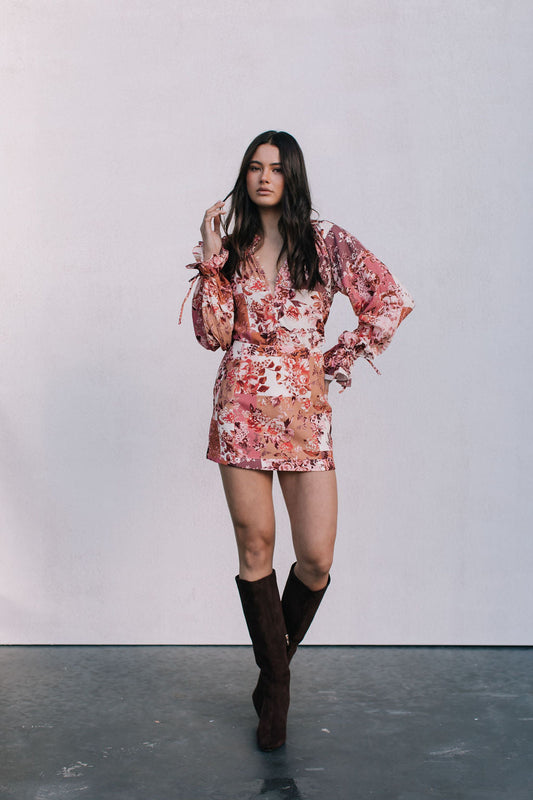 Zaira Mini Skirt - Fleur Print