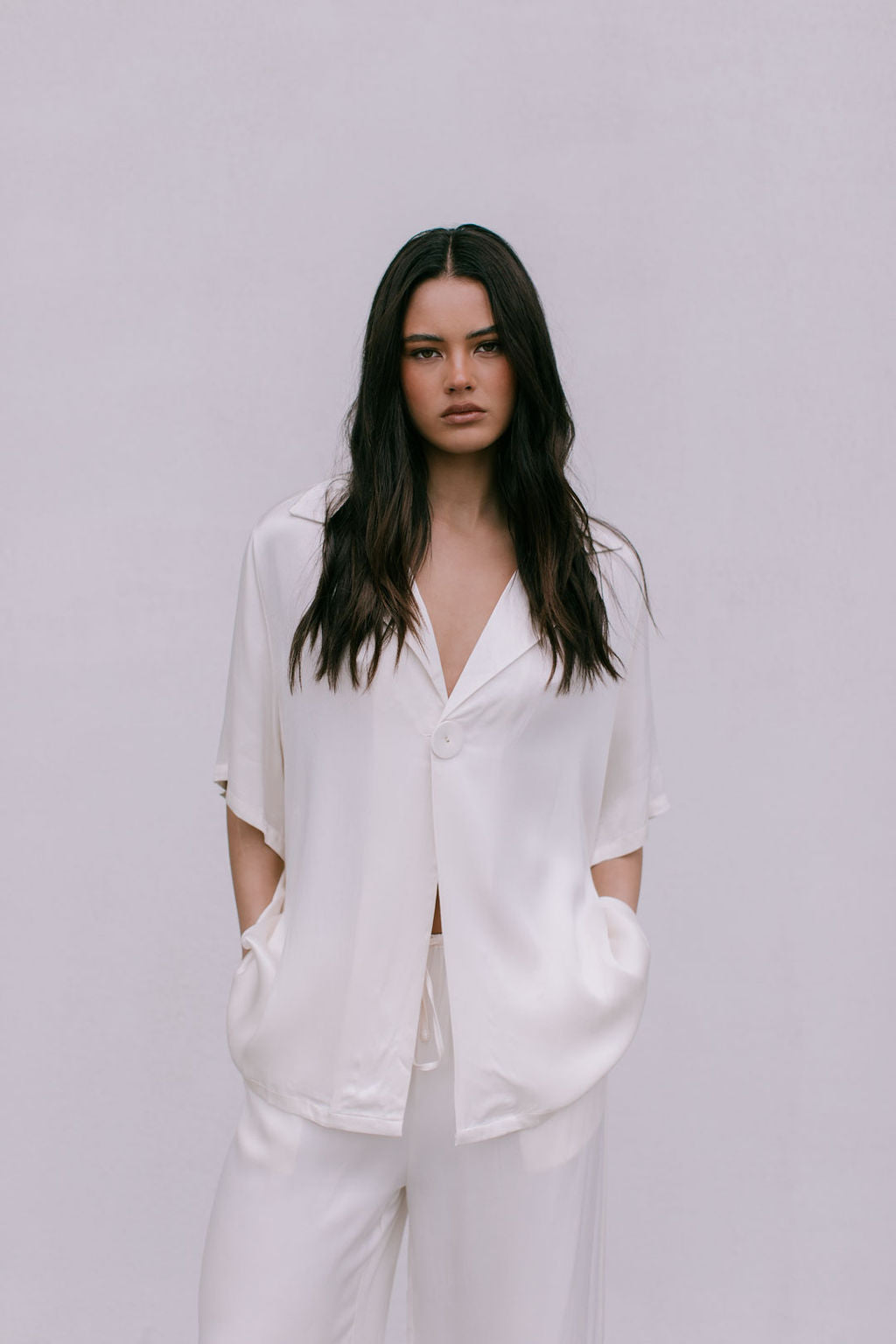 Francesca Shirt - Cream Satin