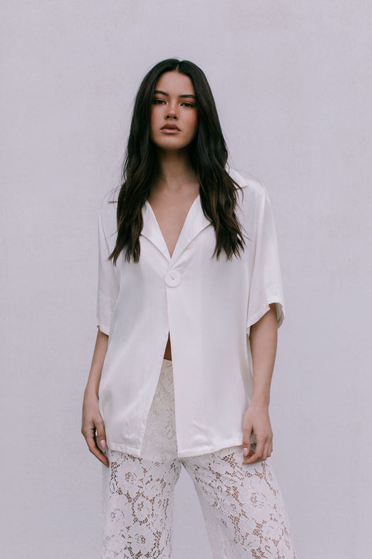 Francesca Shirt - Cream Satin