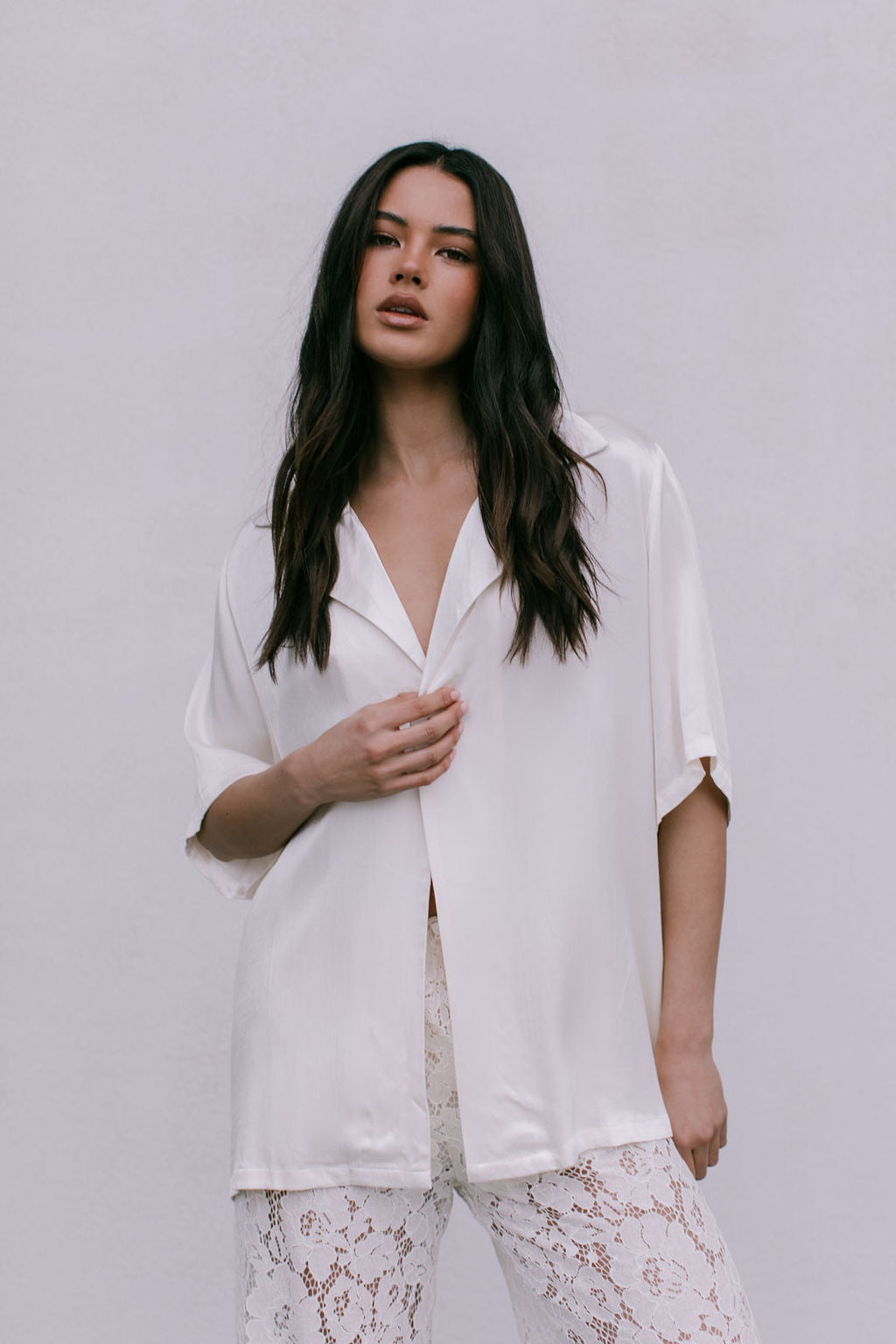 Francesca Shirt - Cream Satin