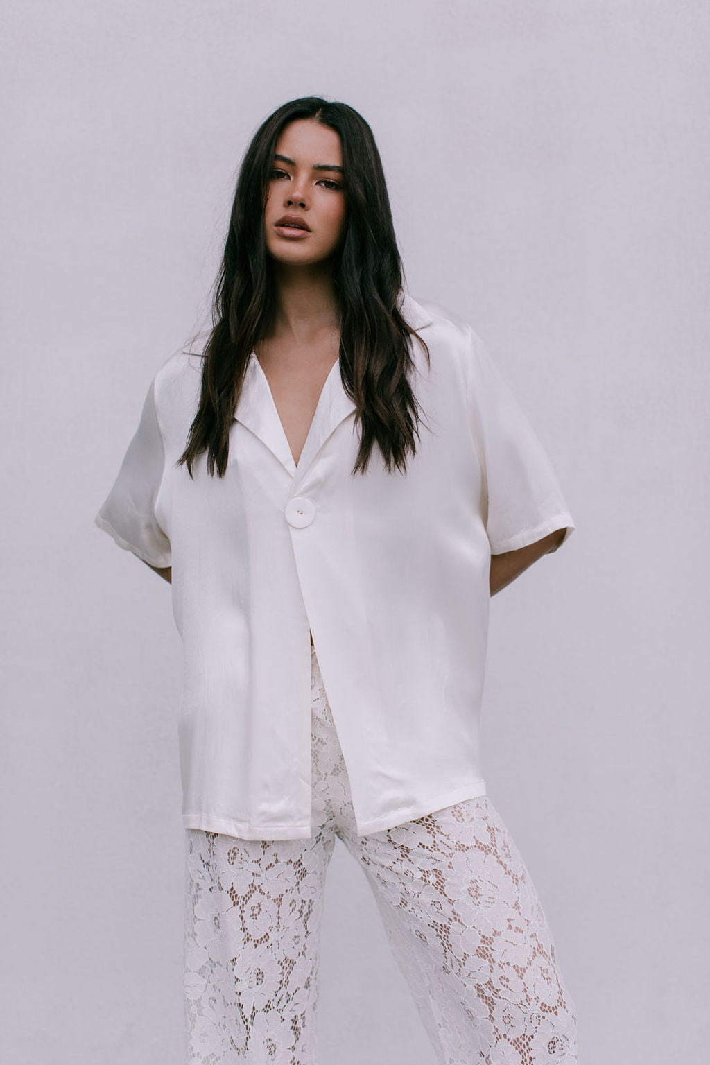 Francesca Shirt - Cream Satin