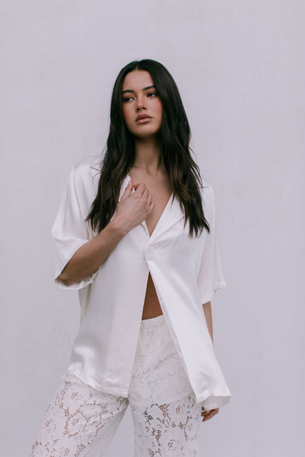Francesca Shirt - Cream Satin