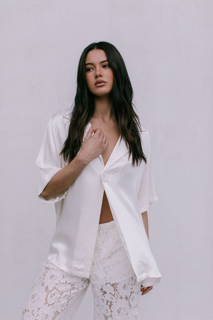 Francesca Shirt - Cream Satin
