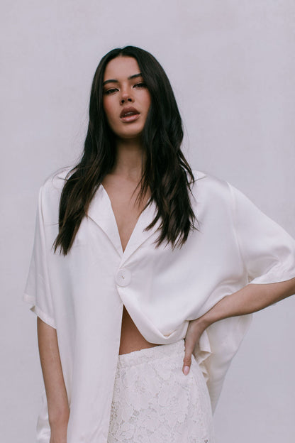 Francesca Shirt - Cream Satin