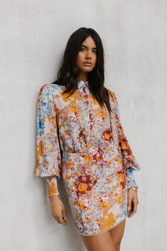 Aprire Mini Skirt - Bloom Floral Print