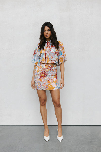 Aprire Mini Skirt - Bloom Floral Print