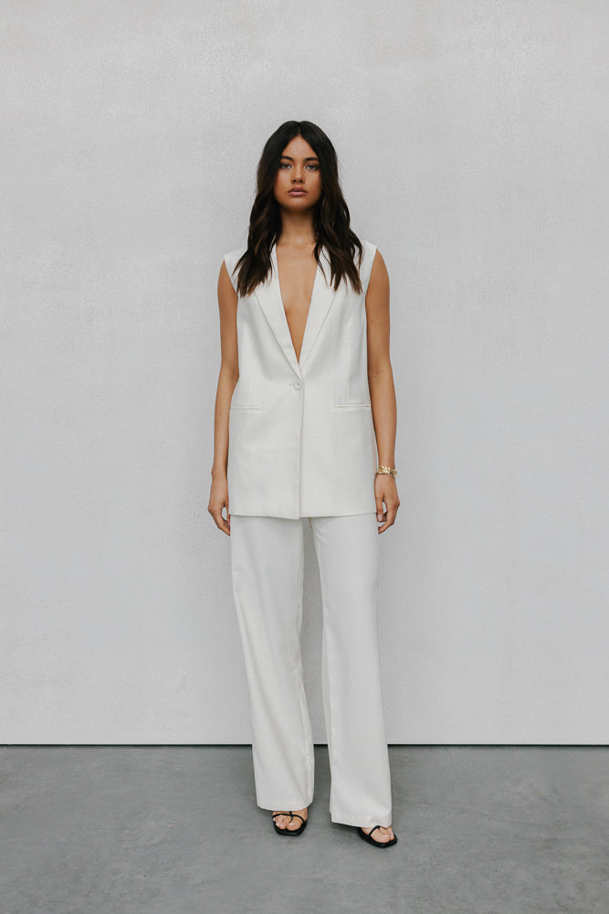 Uerella Tailored Vest - Bone