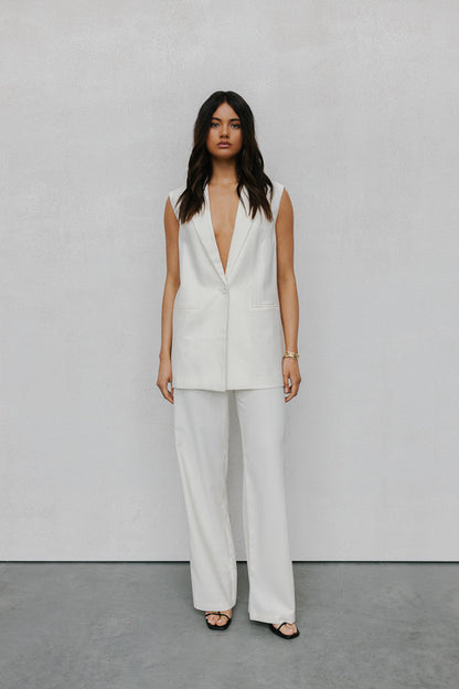 Uerella Tailored Vest - Bone