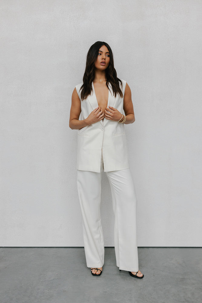 Uerella Tailored Vest - Bone