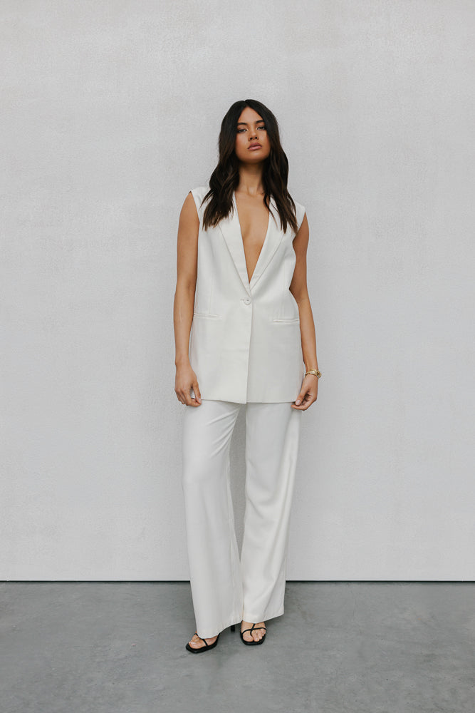 Uerella Tailored Vest - Bone