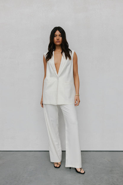 Uerella Tailored Vest - Bone