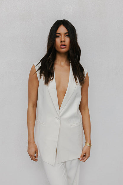 Uerella Tailored Vest - Bone