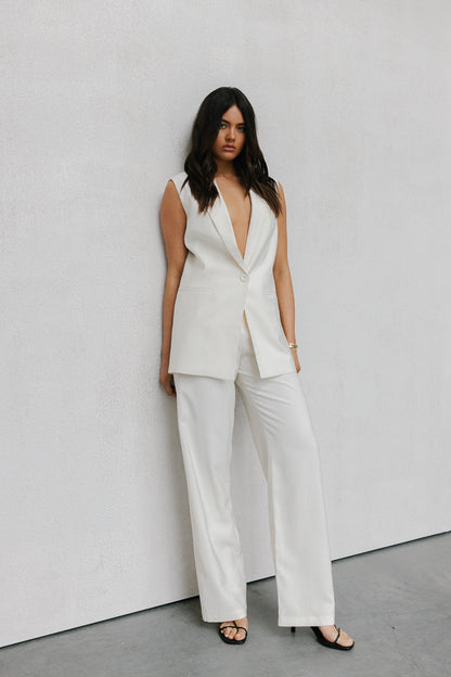 Uerella Tailored Vest - Bone