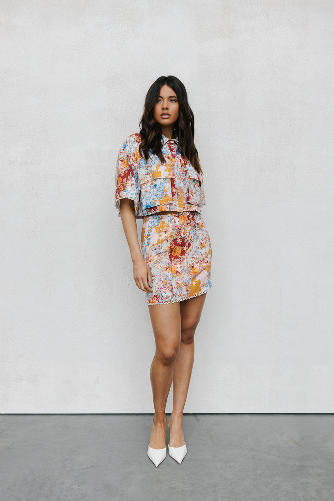 Aprire Mini Skirt - Bloom Floral Print