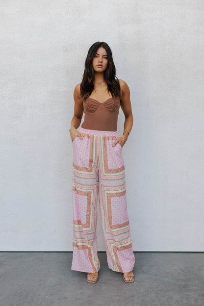 Quest Pants - Pink Tile Print