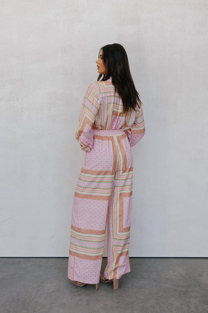 Quest Pants - Pink Tile Print