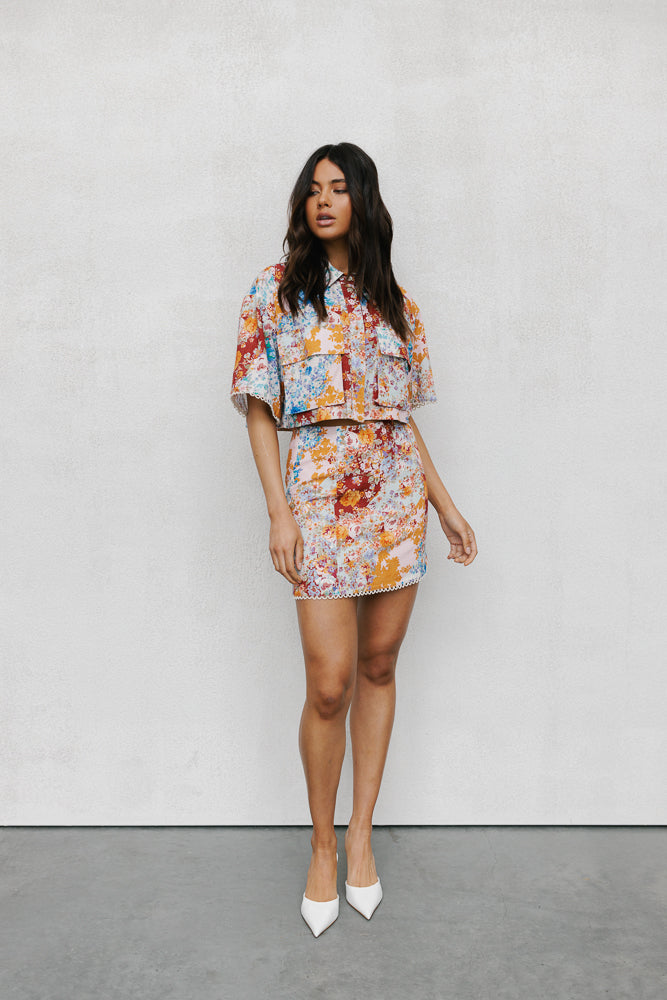 Aprire Mini Skirt - Bloom Floral Print