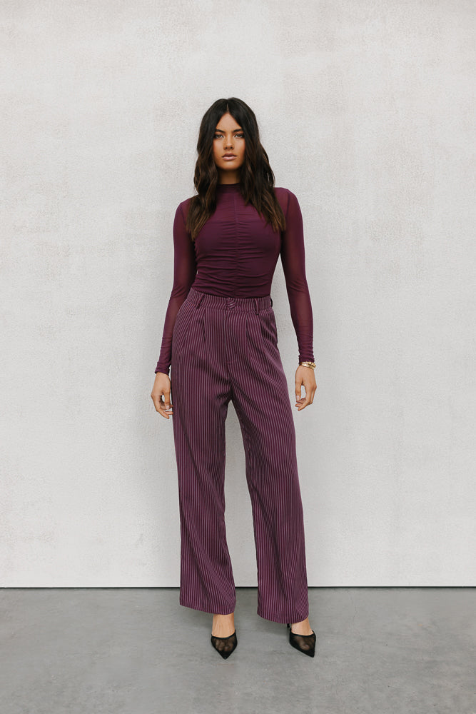 Finn Long-sleeve Top - Plum Mesh