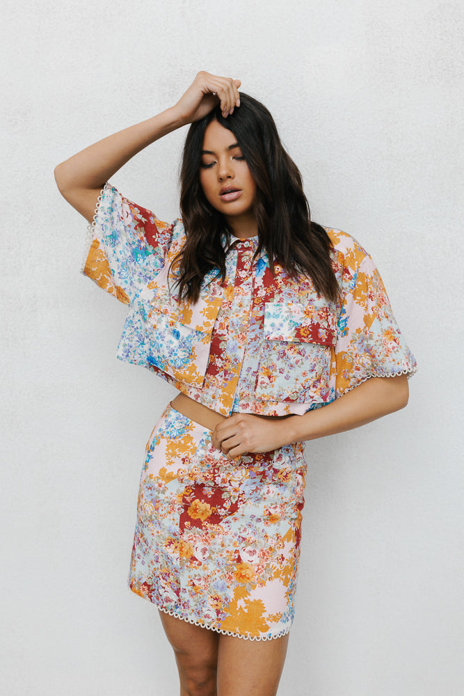 Aprire Mini Skirt - Bloom Floral Print