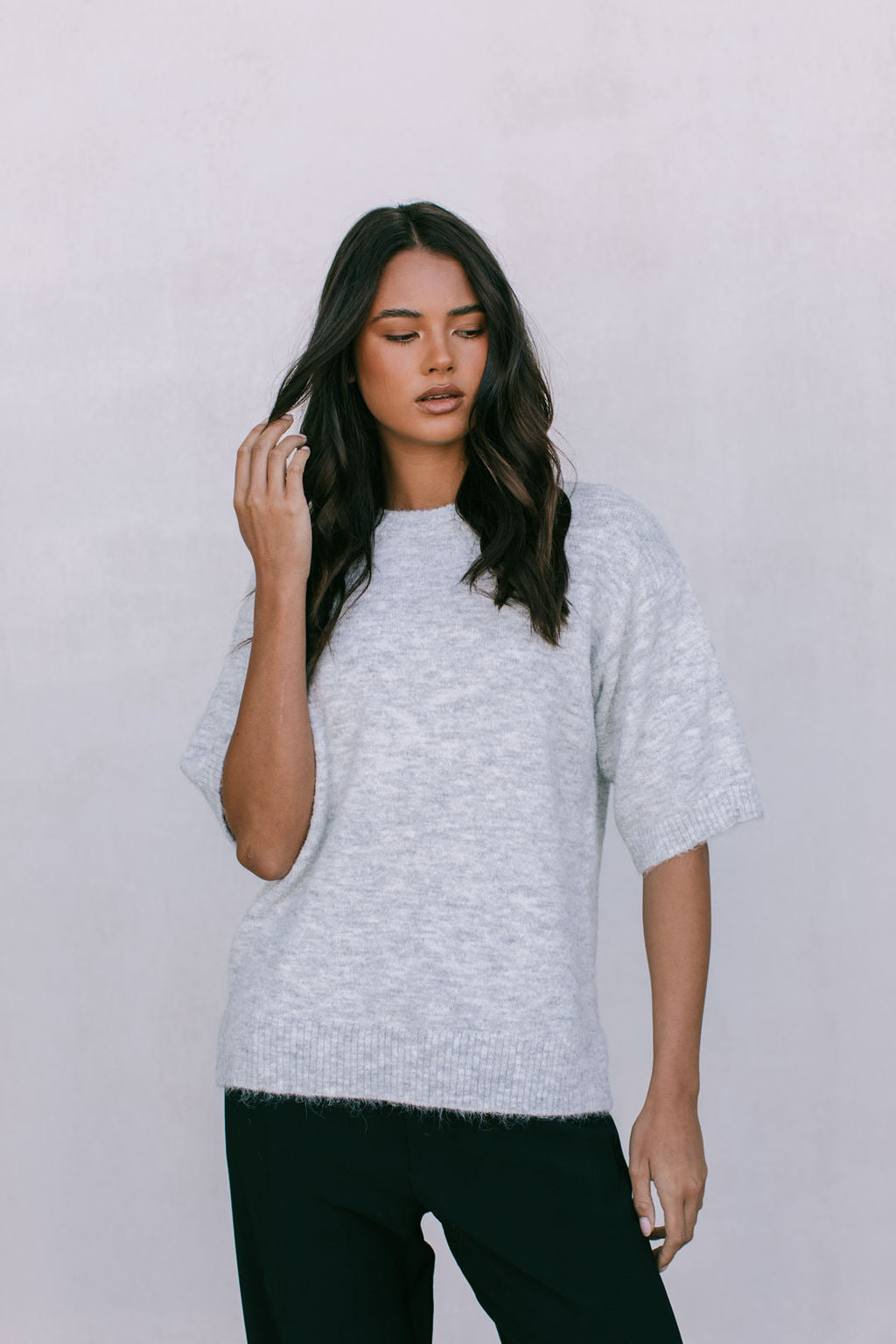 North Knit Top - Grey Marle