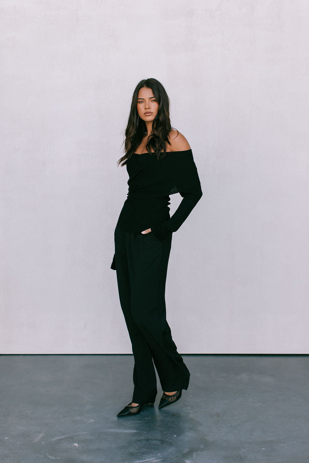 Nima Knit Long-sleeve Top - Black