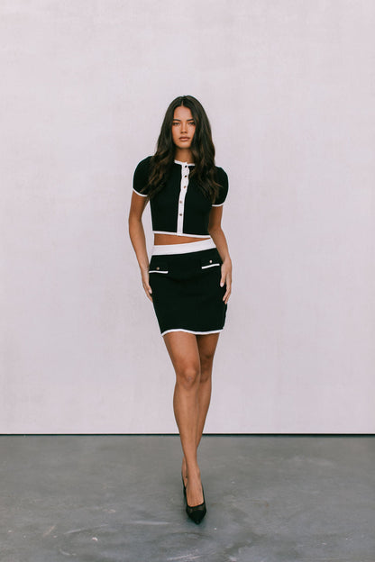 Harper Knit Set - Black/White