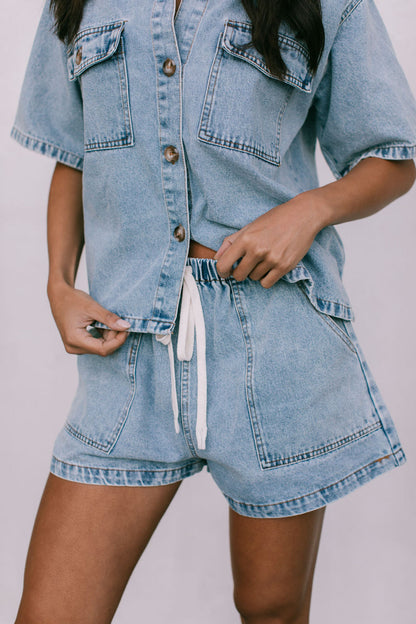 Brittanie Set - Light Wash Denim