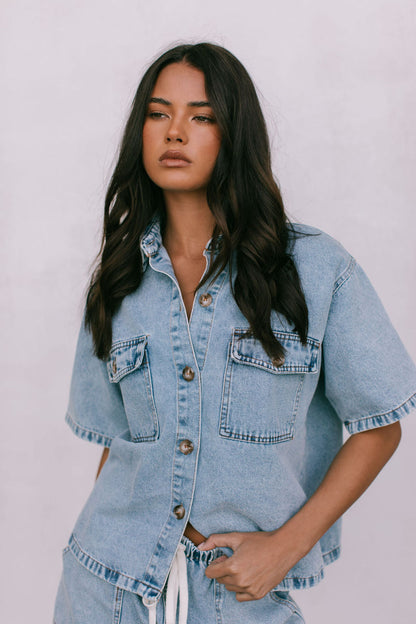 Brittanie Set - Light Wash Denim